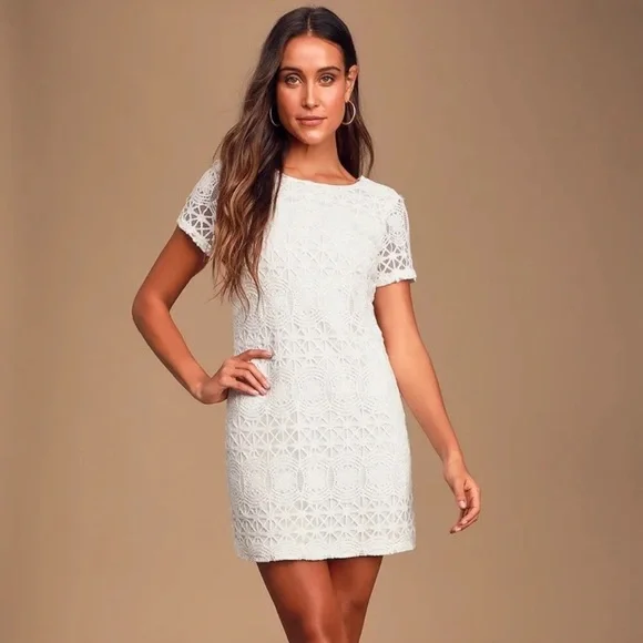 Lulus | Dresses | Lulus Love You For Eternity White Lace Shift Mini Dress Medium | Poshmark Lulus | Dresses | Lulus Love You For Eternity White Lace Shift Mini Dress Medium | Poshmark